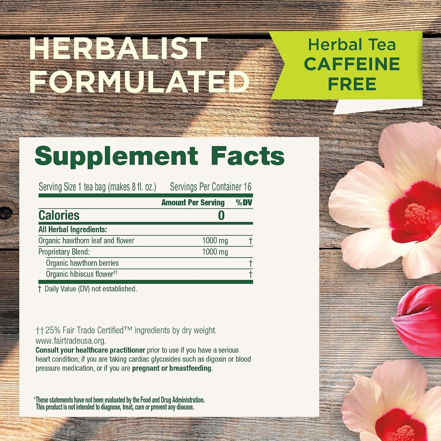 Traditional Medicinals Organic, Hibiscus Tea - Supports Normal Heart Health & Cardiovascular Wellness - Kosher, Non-GMO, Caffeine-Free, Compostable - 16 Tea Bags