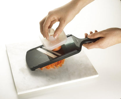 Kyocera Advanced Ceramic Adjustable Mandoline Vegetable Slicer w/ Handguard-Red 11" x 4" | KYOCERA Adjustable Mandoline Slicer: Ultra-Sharp Ceramic Blade with 4 Thickness Settings for Precision Vegetable Slicing
