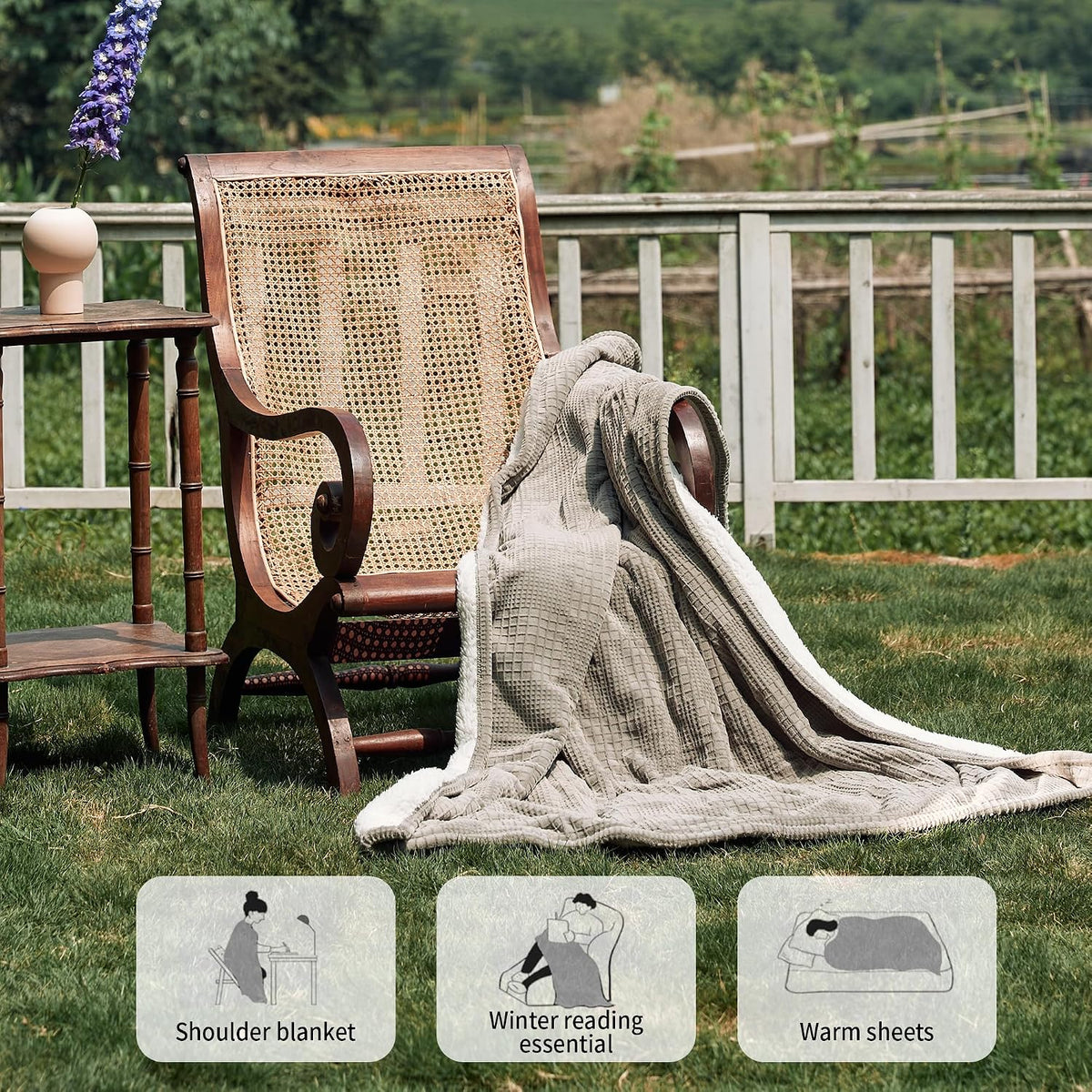 Texciting Heated Blanket 50"X60",Soft Electric Blanket,ETL Certified,Grey