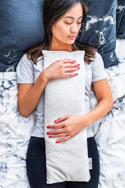 Natural Pain Relief Moist Heat Therapy, Cherry Pits in Organic Cotton, Microwavable Heating Pad/Cold Compress- Back, Neck, Muscles, Joints, Stomach, Menstrual Pains Aches Cramps - Small