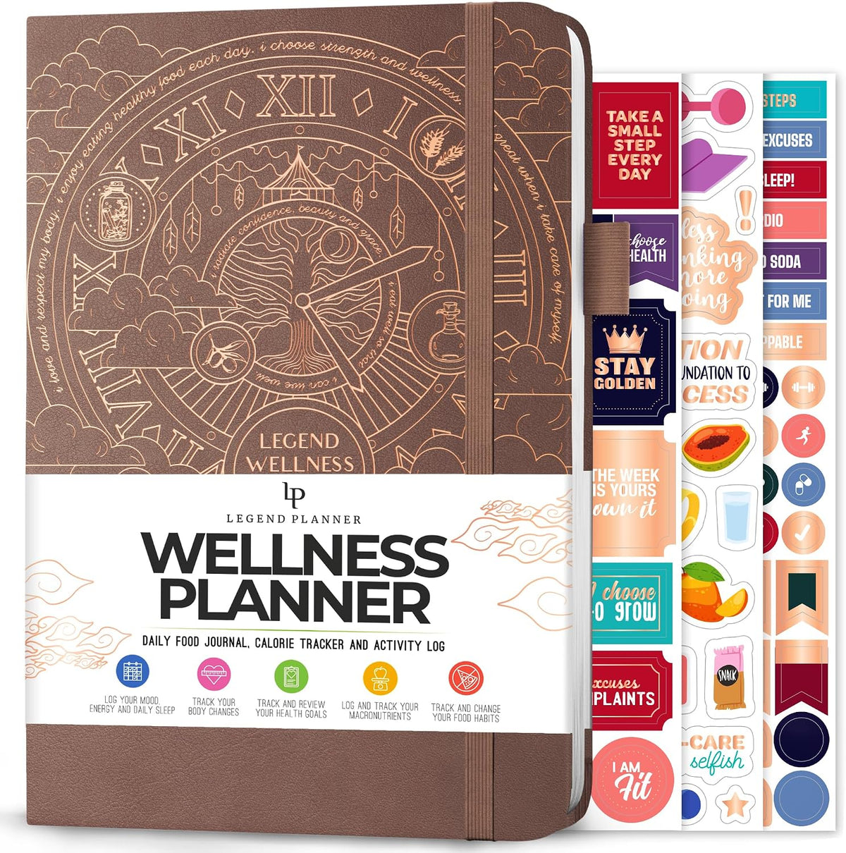 Legend Food Journal, Weight Loss & Meal Tracking Diary 5.8x8.3 Hot Pink
