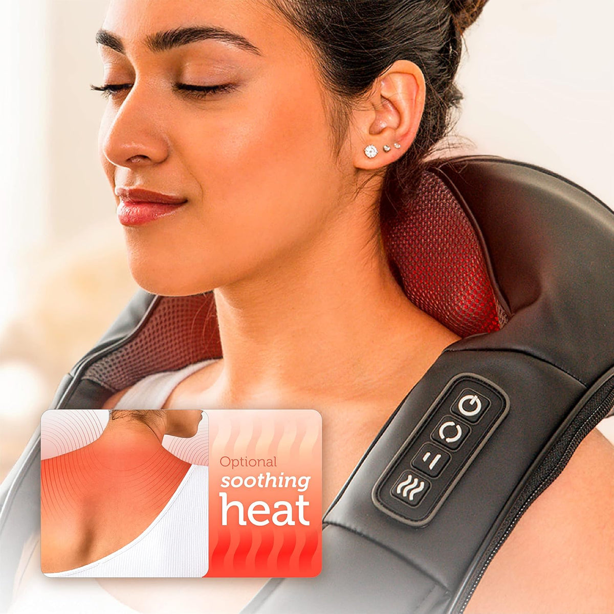 COMFIER Shiatsu Neck and Shoulder Massager with Heat,White Elephant Gifts for Adults,4D Deep Kneading Massage Pillow with Heat, Back Massager, Pillow Massage,Jet Black