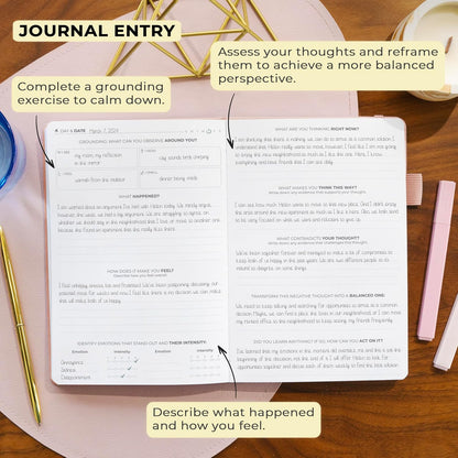 Clever Fox Mental Health & Anxiety Journal CBT Prompts 5.8x8.3 Lavender