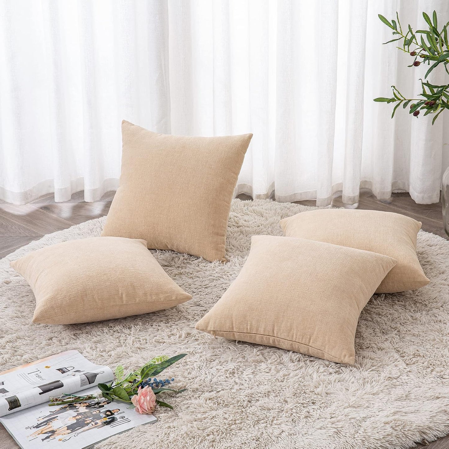 GAWAMAY Lumbar Support Pillow Decorative Rectangle Throw Pillow Covers 12"x20" Inch Set of 2, Soft Chenille Fall Pillowcase for Living Room Bedroom Sofa Couch Cushion Cover Grey 30x50cm (No Insert)