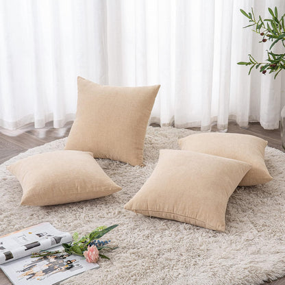 GAWAMAY Lumbar Support Pillow Decorative Rectangle Throw Pillow Covers 12"x20" Inch Set of 2, Soft Chenille Fall Pillowcase for Living Room Bedroom Sofa Couch Cushion Cover Grey 30x50cm (No Insert)