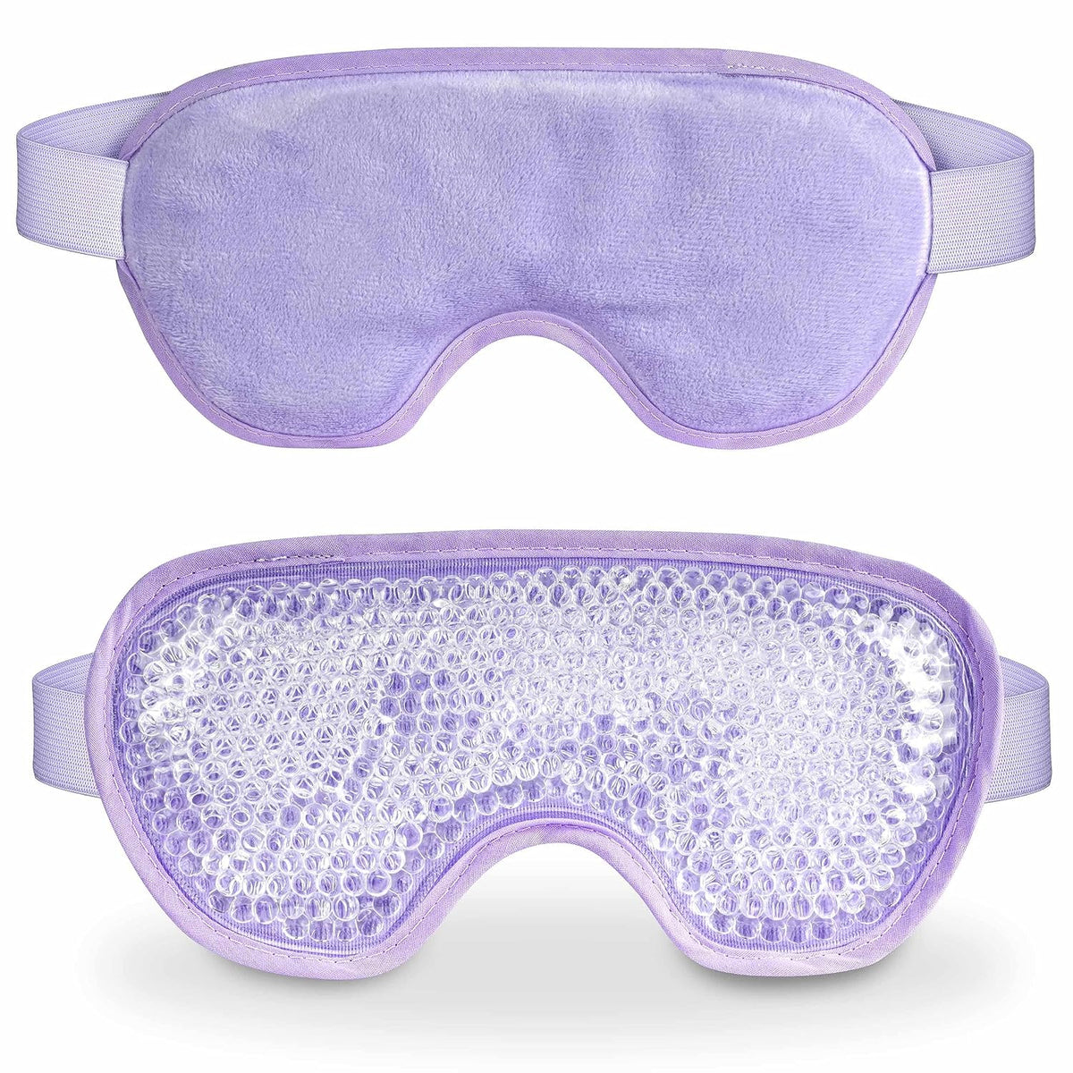 Cooling Eye Mask with Gel Beads, Reusable Cold Eye Mask for Puffy Eyes, Dark Circles, Sleep, Relaxation, Soft Cooling Eye Pads for Men Women（Purple）