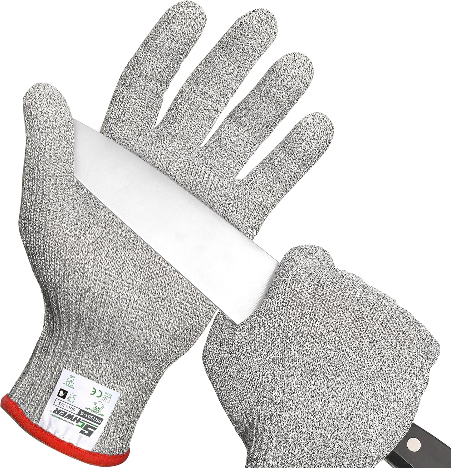 Schwer SlicePro ANSI Cut Resistant Gloves, Food Grade Cutting Glove for Kitchen Food Prep, Mandoline Gloves for Meat Cutting, Oyster Shucking, Fish Fillet Processing, PR1501-G, L | Non PFAS, No Glass Fiber, for Kitchen Food Prep, Mandolin Slicing, Meat