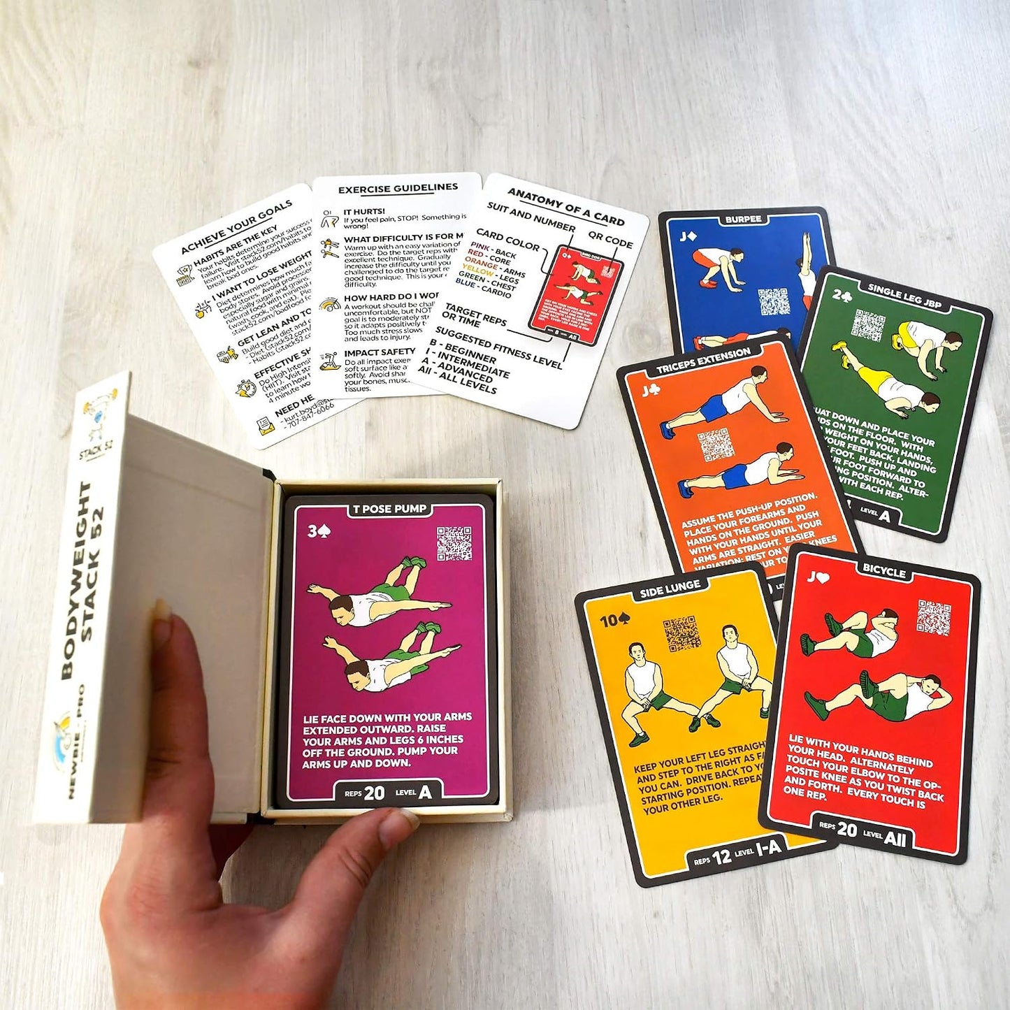 Stack 52 Bodyweight Exercise Cards: Workout Game