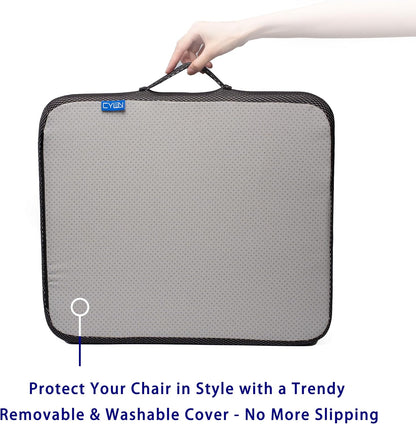 Ifoam Gel Infused Memory Foam Layer Wheelchair Cushion - Seat Cushion for Wheelchair-OfficeChair, Kitchen Chair-Pressure Sore and Tailbone Pain Relief-High Dense Polyfoam Base (Black,18x16x3 inch)