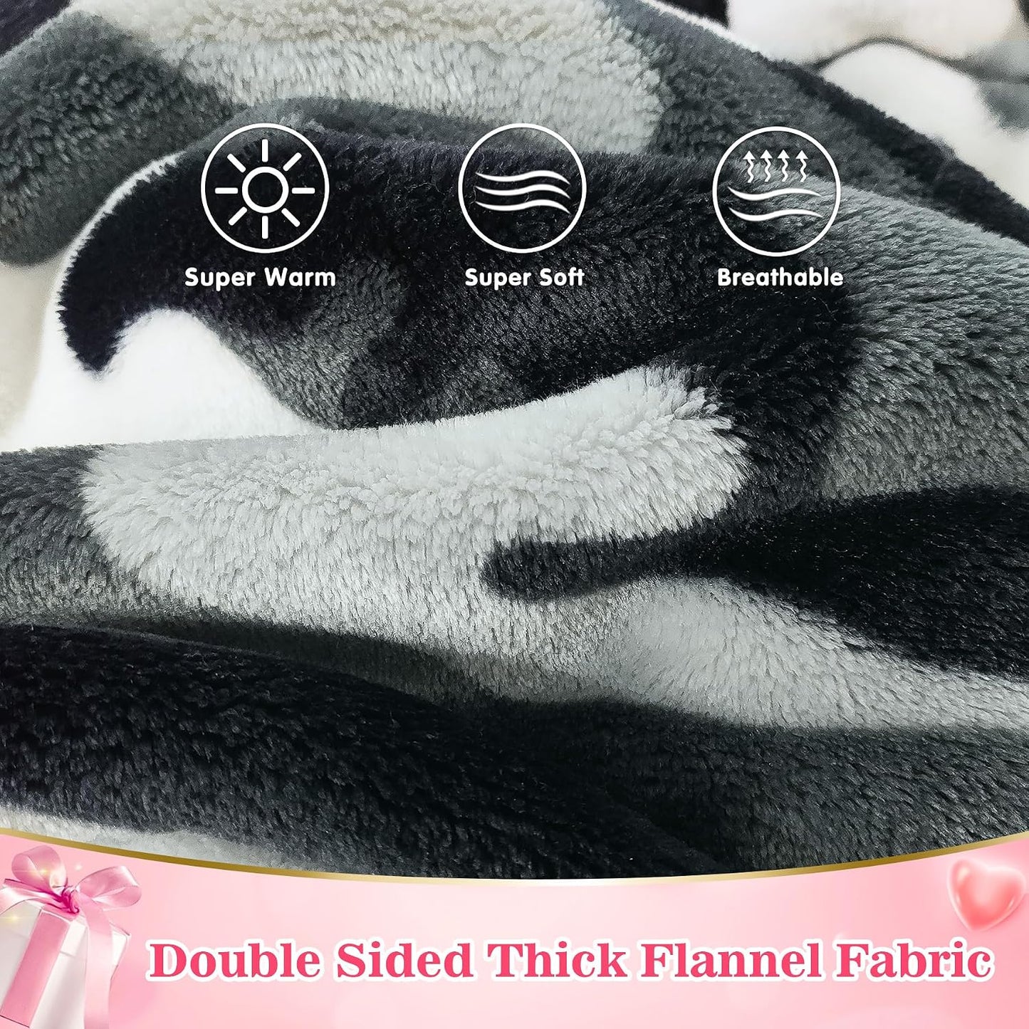 Wearable Blanket Sweatshirt Gifts for Women and Men, Warm and Cozy Giant Blanket Hoodie, Thick Flannel Blanket with Sleeves and Giant Pocket - Dark Gray