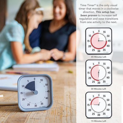 TIME TIMER Home MOD – 60-Minute Visual Timer Home Edition, Silent Operation Study Tool for Kids Desk, Homeschool Supplies, Office & Meetings (Fern Green)