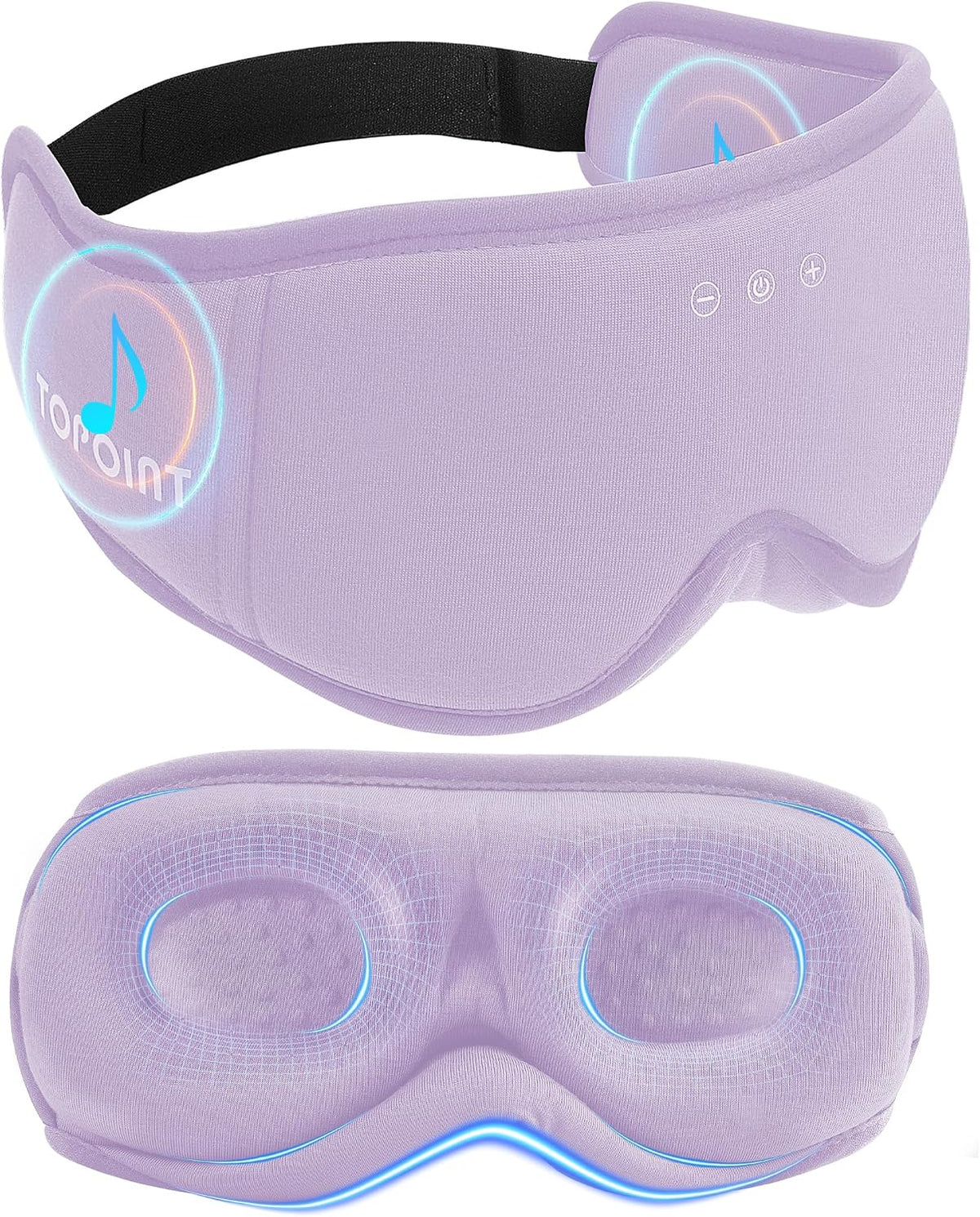 Sleep Mask with Headphones Bluetooth 5.4, TOPOINT 3D Eye Mask Blackout with Soft Bamboo Cotton for Side Sleepers Women Men, Sleep Headphones Earphones HD Speaker Microphone for Travel Meditation Gift