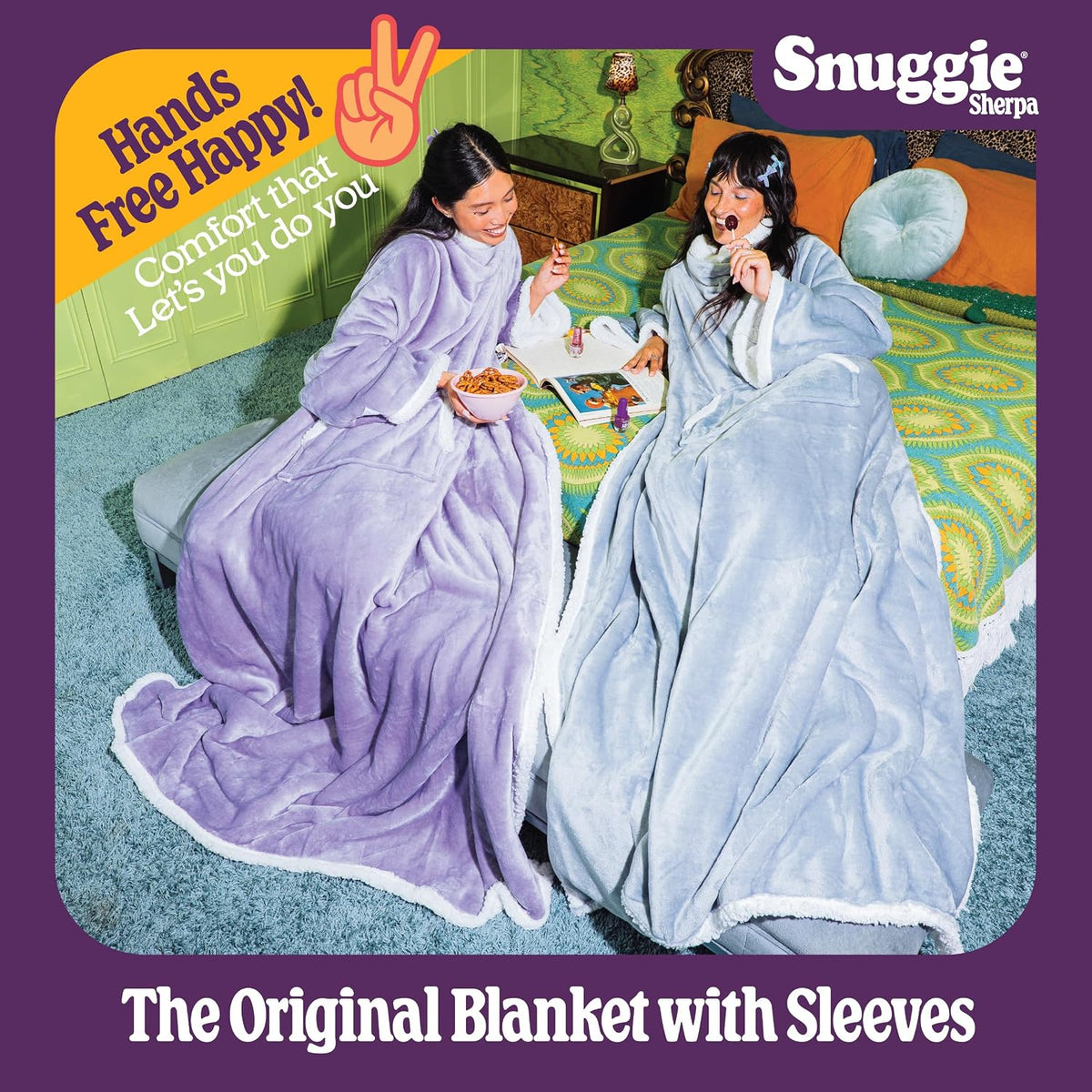 Snuggie The Original Wearable Blanket With Sleeves & Pockets | Cozy Oversized Throw for Adult Men & Women | One Size, 71x54