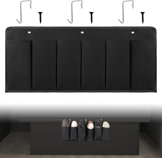 RVZONE RV Shoe Pockets 6 Large Pockets Heavy Hanging Bedside Storage Organizer with Sturdy Hooks for Shoes, Toys and Tools