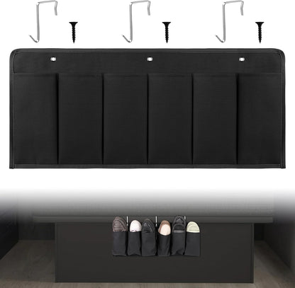 RVZONE 6‑Large‑Pocket RV Bedside Hanging Organizer with Sturdy Hooks