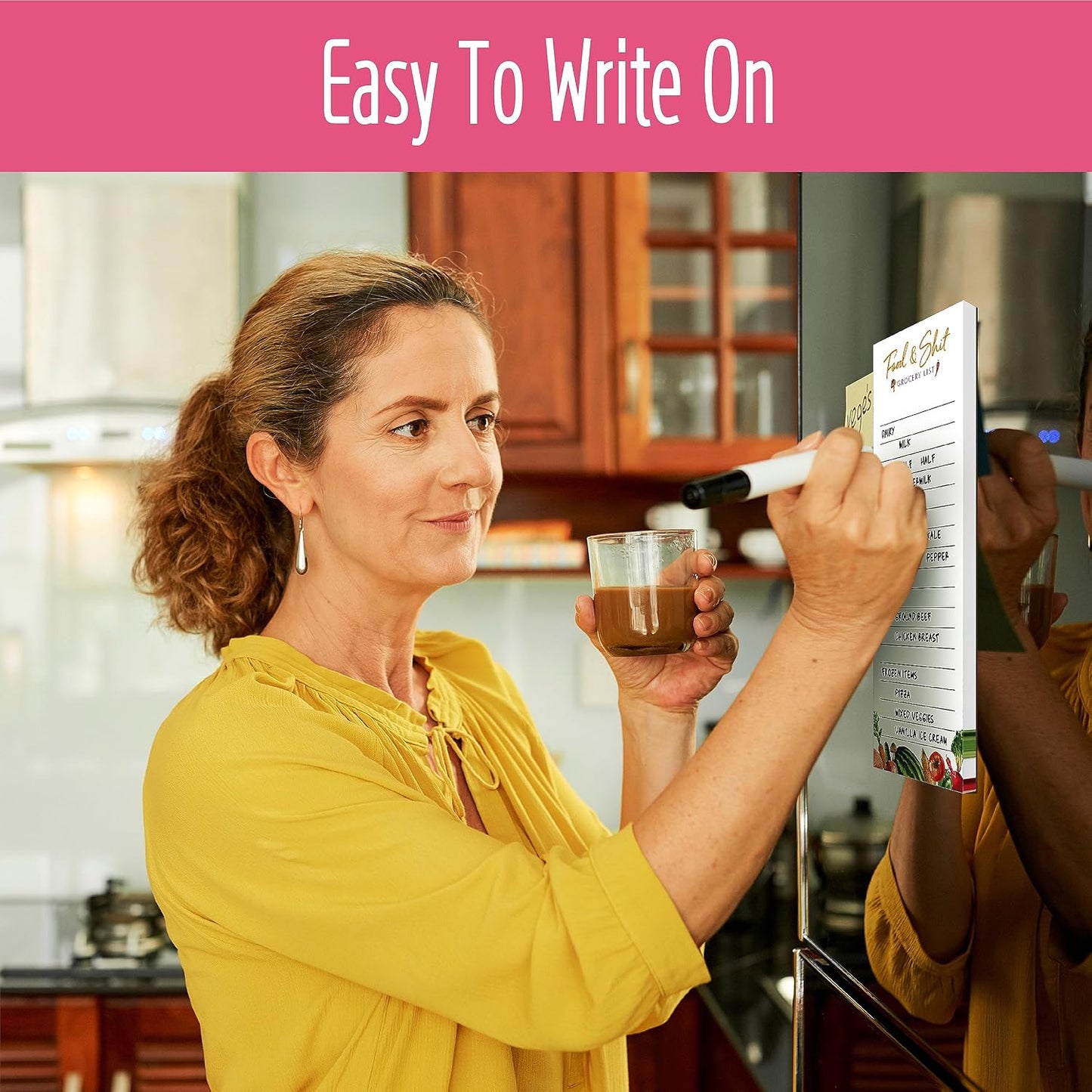 Hebayy 100 Pages Food&Shit Magnetic Back Funny Grocery List Planner Note Pad To Do List for Fridge Locker (3" x 8")