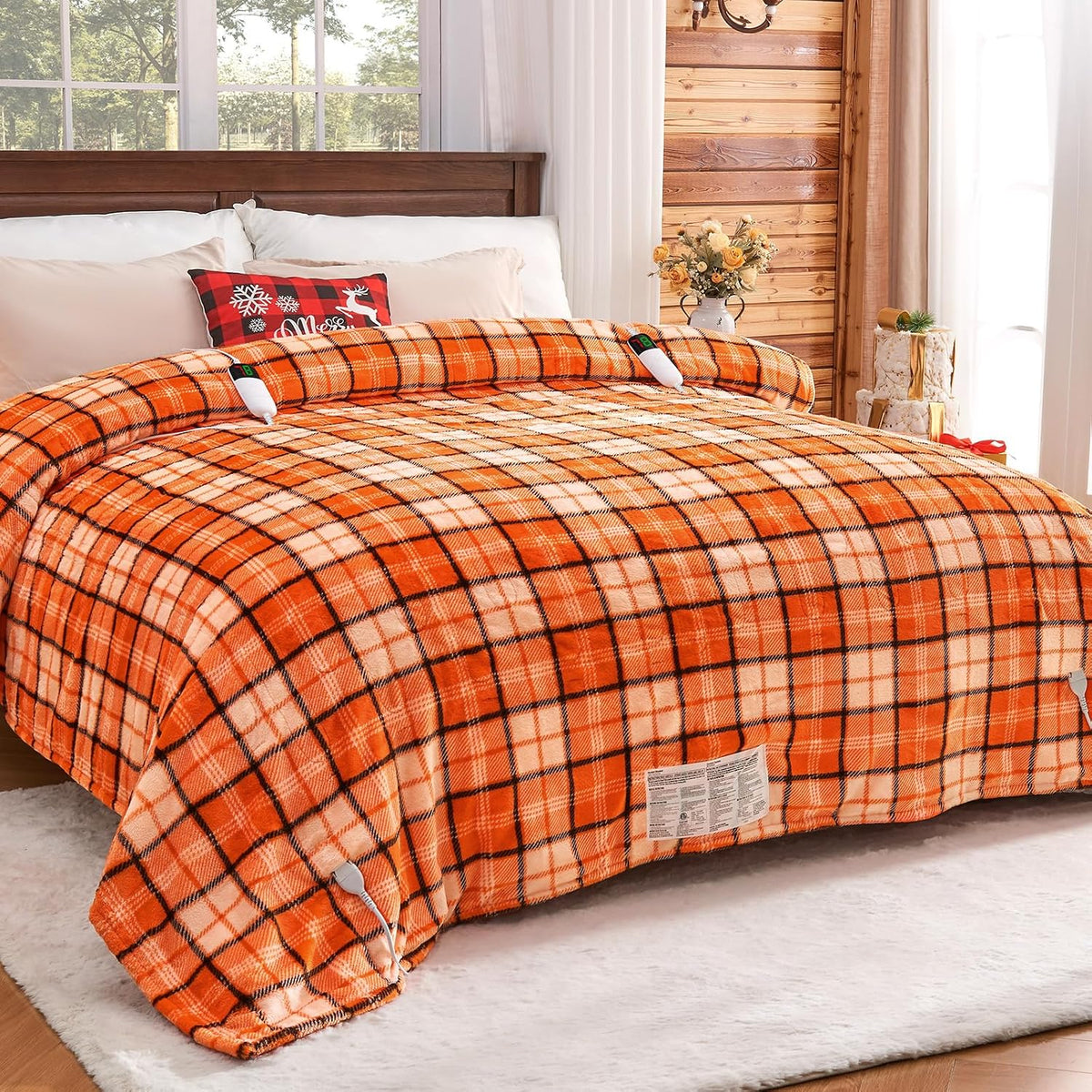 Heated Blanket Electric Throw 50X60 Heating Blanket with 10 Heating Levels 8 Hours Auto Off, Blue Plaid Sherpa Blankets Winter Warmer, Home Decor for Couch Bed Office,Gifts for Mom, Women,Washable