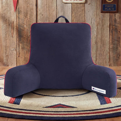 Champion Faux Wool Bedrest Pillow, 100% Polyester Cover and Fill, Spot Clean Only, Navy Blue, 29" x 24.5" x 10.5"