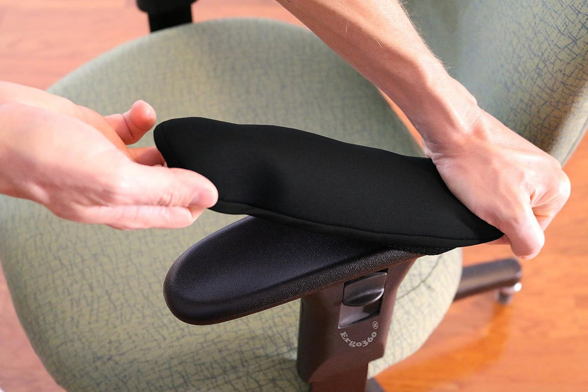 Soft Chair Arm Pad Covers Stretch Over Armrests 10.5" to 13" Long. Restore, Protect, and Cushion Chair Armrests. Complete Set of 2. Simple Installation.