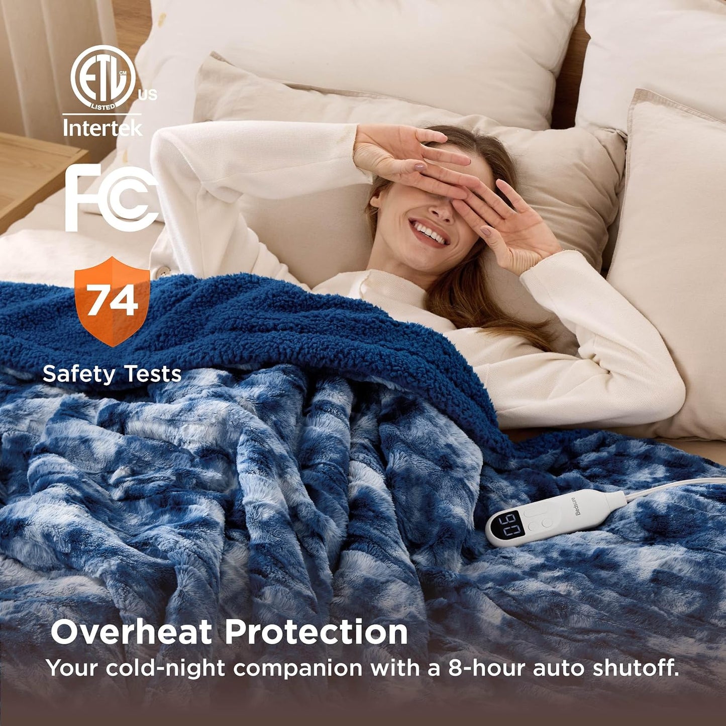 Bedsure Heated Blanket Throw Blanket with Preheat Function - Fast Heating Electric Blanket, Soft Flannel Throw with 6 Time Settings(Up to 10H), 6 Heating Settings, Gifts for Grandma (50"x60", Grey)