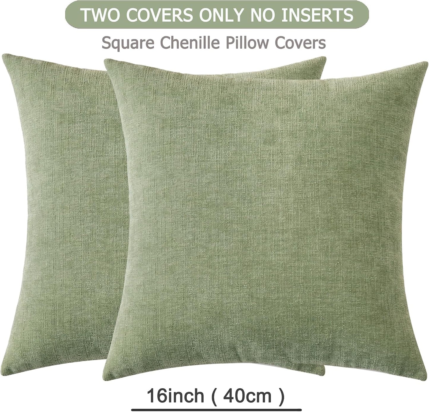 GAWAMAY Lumbar Support Pillow Decorative Rectangle Throw Pillow Covers 12"x20" Inch Set of 2, Soft Chenille Fall Pillowcase for Living Room Bedroom Sofa Couch Cushion Cover Grey 30x50cm (No Insert)