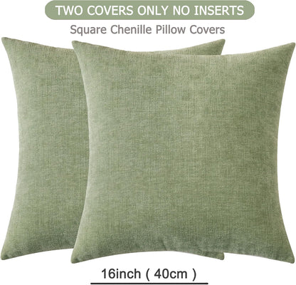 GAWAMAY Lumbar Support Pillow Decorative Rectangle Throw Pillow Covers 12"x20" Inch Set of 2, Soft Chenille Fall Pillowcase for Living Room Bedroom Sofa Couch Cushion Cover Grey 30x50cm (No Insert)