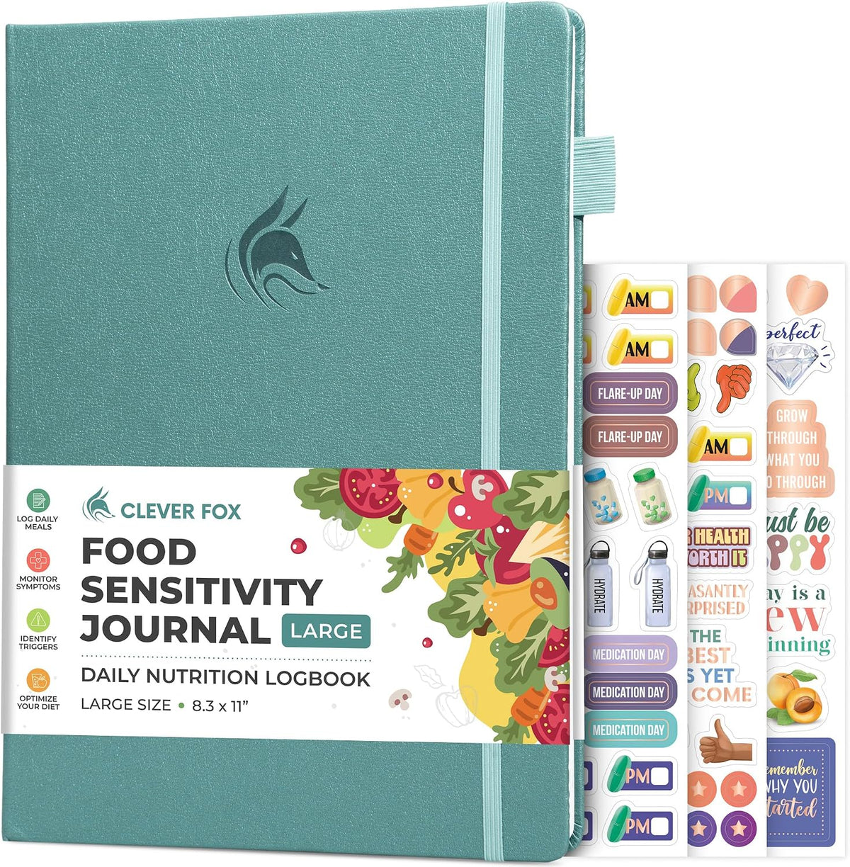 Clever Fox Food Sensitivity Journal & Symptom Diary, 8.5x11 Purple