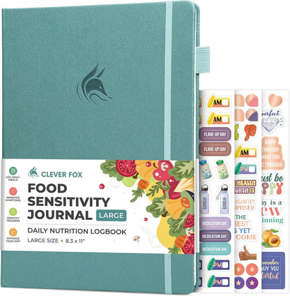 Clever Fox Food Sensitivity Journal & Symptom Diary, 8.5x11 Purple