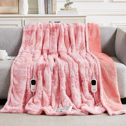 Homemate Heated Blanket Electric Heating Throw 50x60 Plush Faux Fur Sherpa