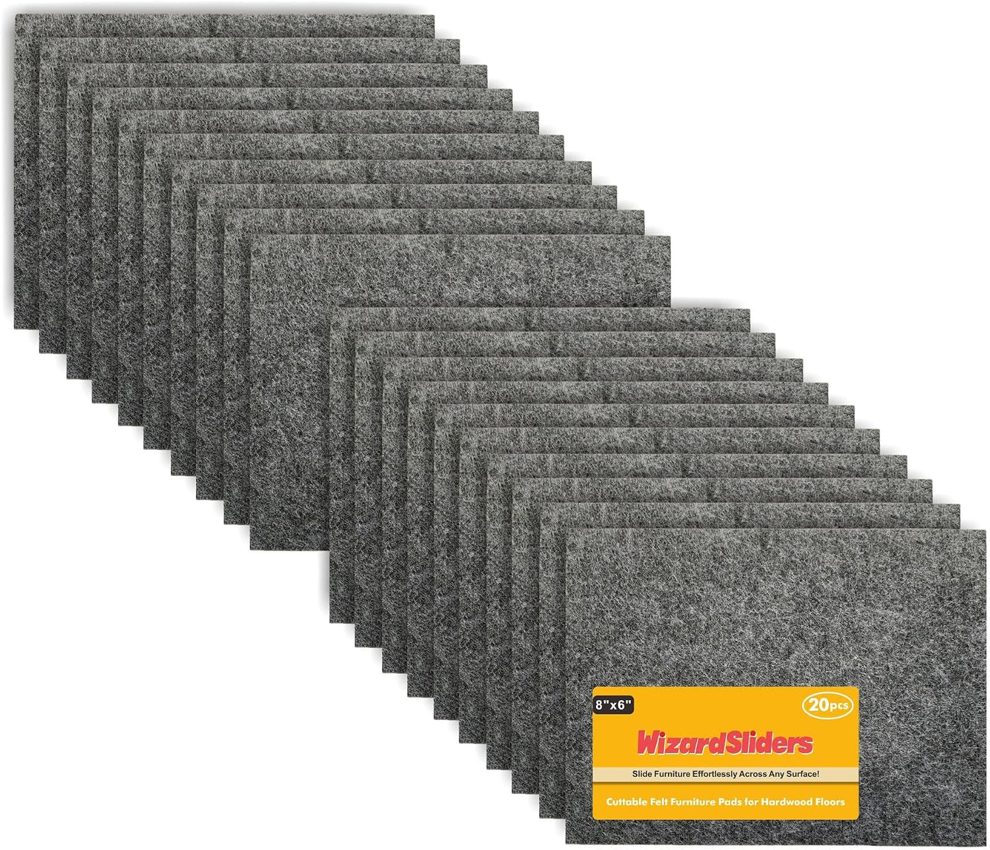 Felt Furniture Pads Self-Adhesive for Hardwood Floors, 8pcs 8" x 6" x 1/5" Cuttable Furniture Pads Square Furniture Movers, Floor Protector Cut into Any Shape, Beige