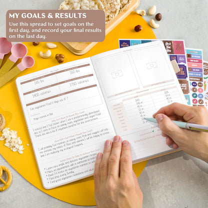 Legend Food Journal, Weight Loss & Meal Tracking Diary 5.8x8.3 Hot Pink