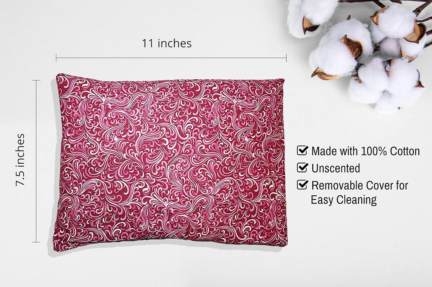 Microwavable Corn Filled Heating Pad and Cold Pack/Washable 100% Cotton Cover (Cross Hatch - Mint, 7.5in W x 11in L)