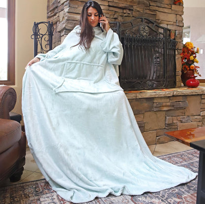 Solaris Wearable Blanket with Sleeves for Adults, Softness Comfort Warmth Fleece Gift for Women Men, Snuggy Body Throw TV Blanket for Home Office Lounge, Gift for Your Lover
