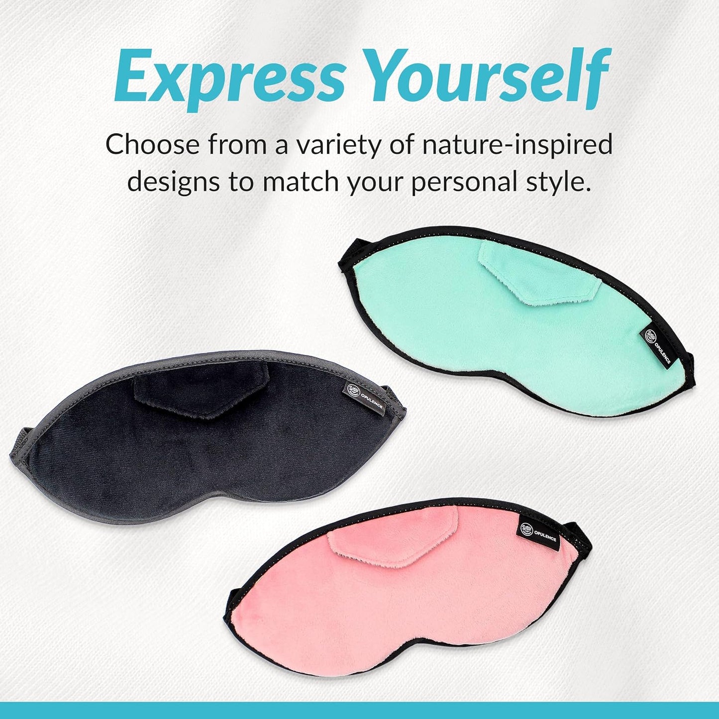 Dream Essentials Opulence Micro Plush Sleep Mask, Black Velvet Eye Mask for Sleeping with Earplugs, Front Pocket, Adjustable Strap, Soft Cotton Lining, Light Blocking Travel Accessory for Night Rest