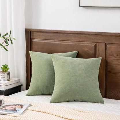 GAWAMAY Lumbar Support Pillow Decorative Rectangle Throw Pillow Covers 12"x20" Inch Set of 2, Soft Chenille Fall Pillowcase for Living Room Bedroom Sofa Couch Cushion Cover Grey 30x50cm (No Insert)