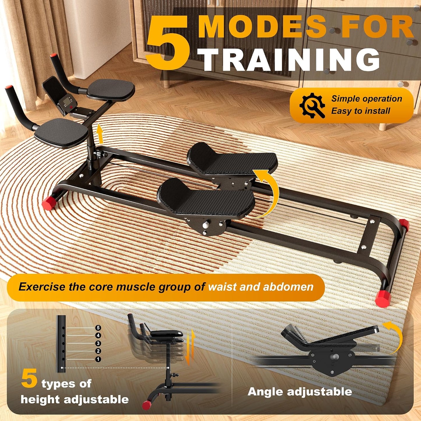 Spine Twist and Stretch Trainer Abdominal Machine for Home Gym Workout | Crawler with Counter for Muscle Training and Leg Stretching and Core Activation