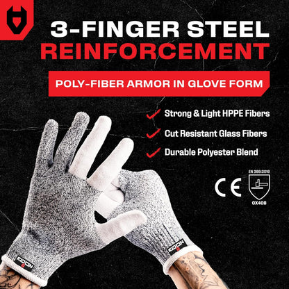 NoCry Premium Cut Resistant Gloves Food Grade — 100% Food Safe — Level 5 Meat Cutting Glove for Chefs & Butchers — Perfect Mandoline Glove or Oyster Shucking Gloves with Superior Comfort & Dexterity