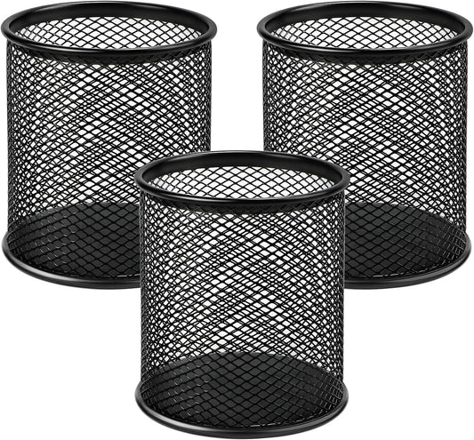 MaxGear Magnetic Pen Holder, 2 Pack Mesh Pencil Holder for Desk Storage Basket Organizer Marker Holder - Extra Strong Magnets Perfect for Locker Accessories, Refrigerator, Whiteboard, School Office | 2 Pack Mesh Pencil Holders; Strong Magnets for