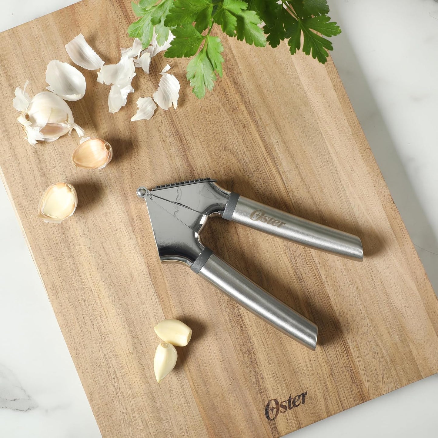 Oster Chadswyck 8” Can Opener, Stainless Steel Manual Can Opener with Soft Grip Handles, Smooth Edge Cutting, Dishwasher Safe