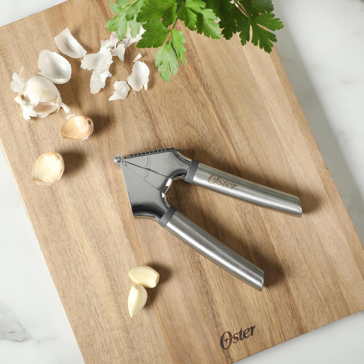 Oster Chadswyck 8” Can Opener, Stainless Steel Manual Can Opener with Soft Grip Handles, Smooth Edge Cutting, Dishwasher Safe