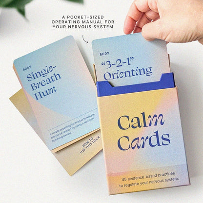 Holstee Calm Cards: 45 Science-Backed Mindfulness Exercises for Anxiety & Stress Relief – Quick Somatic Practices for Emotional Regulation, Awareness & Connection – Created with Expert Jonny Miller