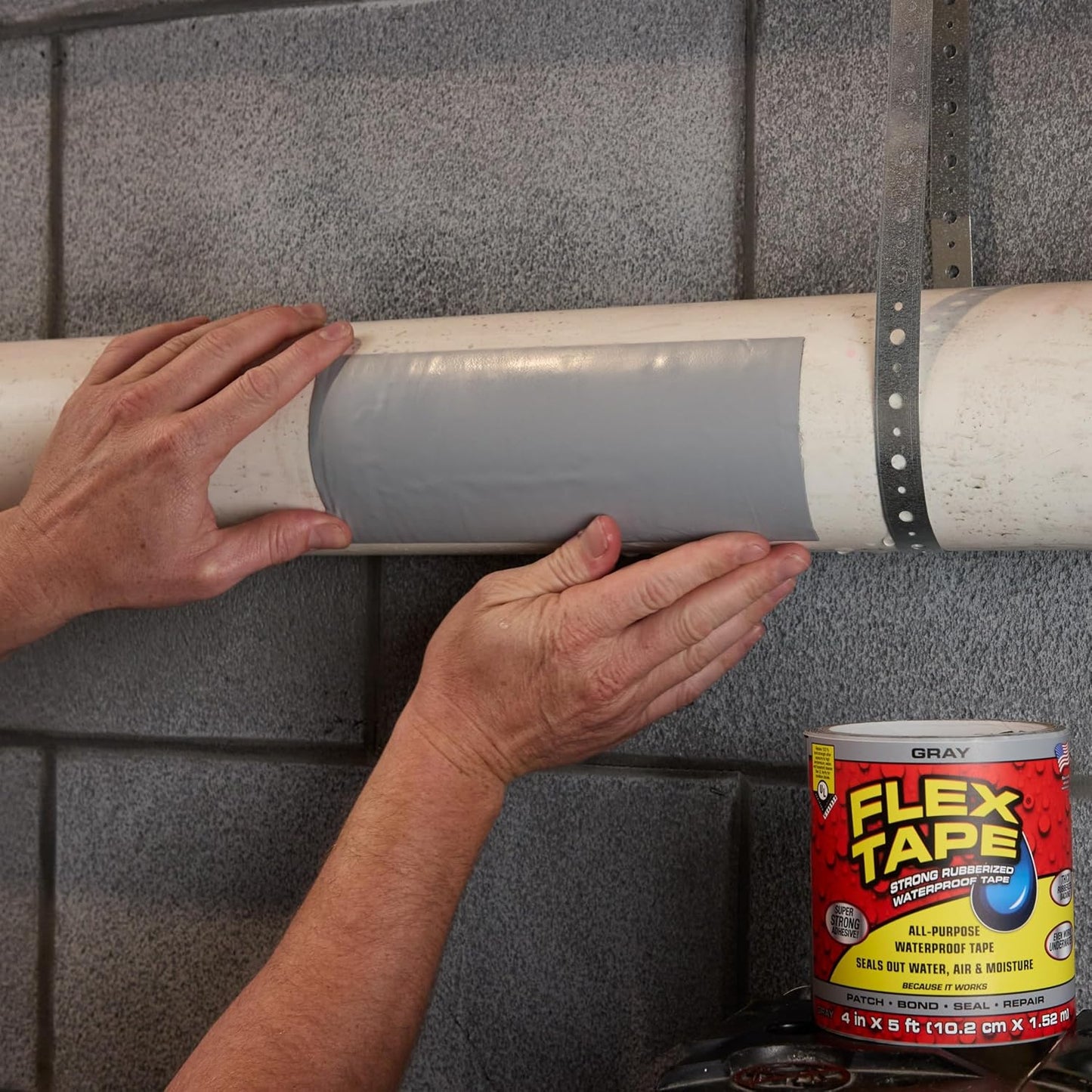 Flex Tape, Original Thick Flexible Rubberized Waterproof Tape - Seal and Patch Leaks, Works Underwater, Indoor Outdoor - Home RV Roof Plumbing and Pool Repairs, Clear, 4 in x 5 ft, Pack of 1