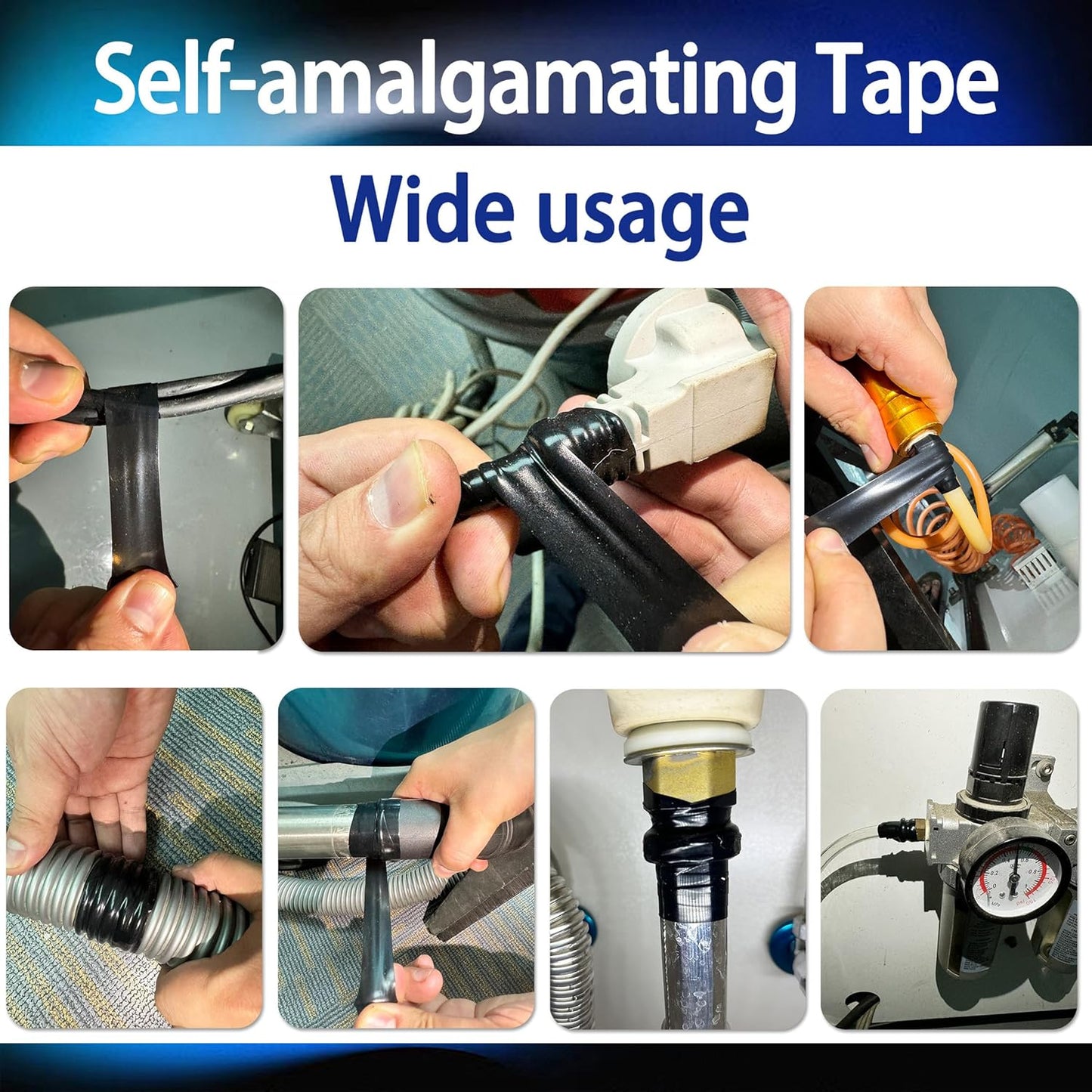 Self-Fusing Silicone Tape, 1’’x10’ Self-Welding Repair Tape for Pipe and Tube Leak, Electrical Cable, Outdoor Coax, Emergency Repair, Plumbing Sealing.