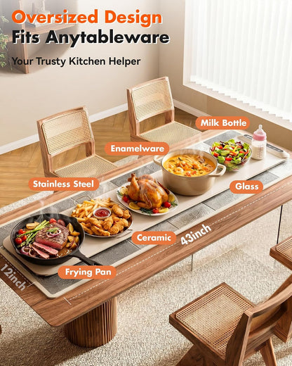 Warming Mat For Food Extra Large 36"x16" 580W Food Warming Mat Buffet Servers and Warmers,Chafing Dishes for Buffet 6 Temp 6 Hour,Roll Up Food Warmers for Parties Buffet Catering Gatherings