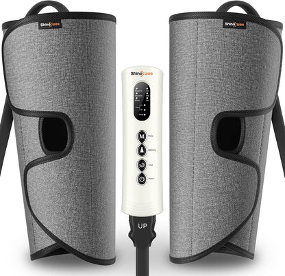 SHINE WELL Leg Compression Massager for Circulation and Pain Relief Fsa, Air Compression Calf Massager with 3 Modes 3 Intensities 2 Timing, for Restless Legs Syndrome Relief, Wellness Gift for Mom Dad