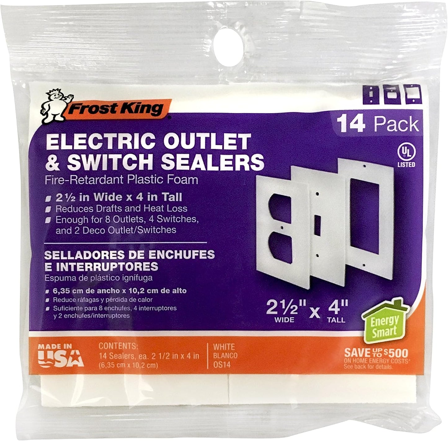 Frost King Electric Outlet Sealers - 14 Pack