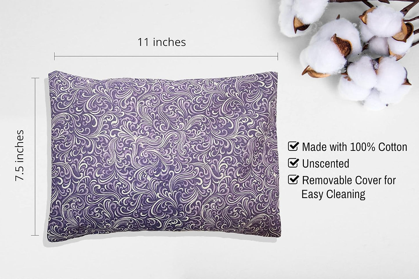 Microwavable Corn Filled Heating Pad and Cold Pack/Washable 100% Cotton Cover (Cross Hatch - Mint, 7.5in W x 11in L)