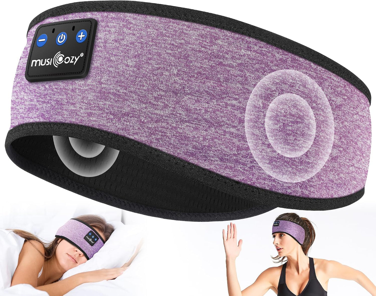 MUSICOZY Sleep Headphones Bluetooth 5.4 Headband, Wireless Earphones Music Sleep Earbuds Sleeping Eye Mask with HD Stereo Speakers for Workout Running Travel Yoga, Ideal Gifts for Men Women Mom Dad