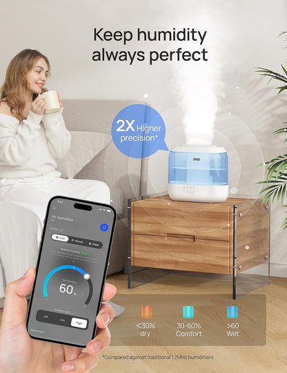 DREO Smart Humidifiers for Bedroom, 4L Cool Mist Humidifier