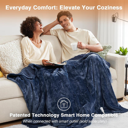 Beautyrest Reversible Heated Throw - Plush Sherpa Heating Blanket, Grey
